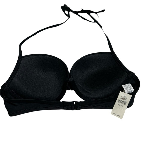 NWT Aerie American Eagle Women’s Black Push Up Underwire Bikini Bra Swim Top 32C - Picture 2 of 4